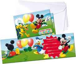 Invitaciones Mickey 6 unds.