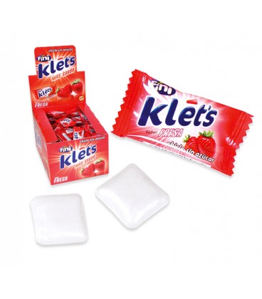 CHICLES KLETS FRESA SIN AZUCAR