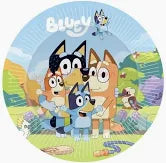 PLATOS DE BLUEY Y BINGO CARTÓN 23CM (8UDS)